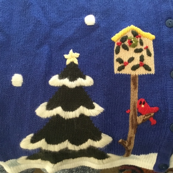 Quacker Factory Snowman Holiday Cardigan (L) - Picture 4 of 8